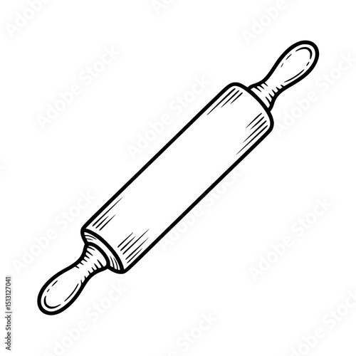 Illustration of a rolling pin with handles on both ends