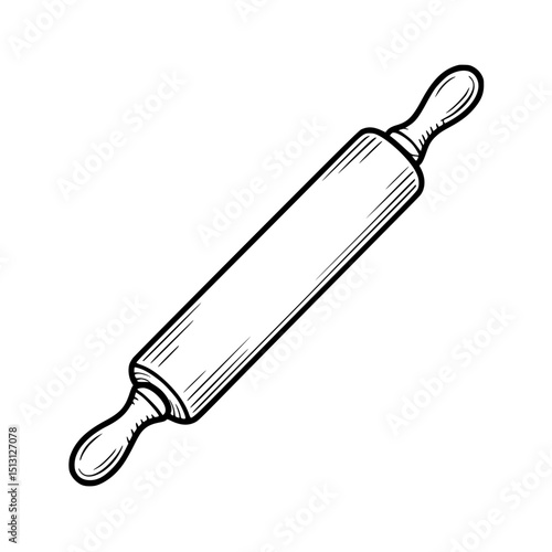 Illustration of a rolling pin with handles on both ends