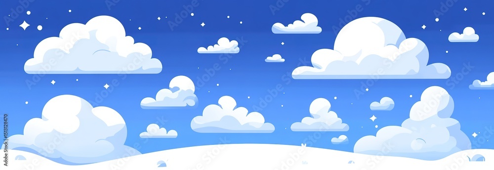 Pixel Art Sky With Fluffy Clouds Pixel Art Sky With Fluffy Clouds
