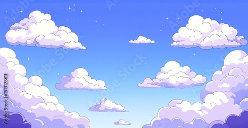Pixel Art Cloudscape Background