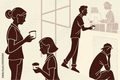 Essential Coffee Shop Icon Assets  Silhouette Illustrations for Design Projects