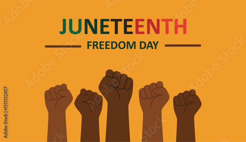African American juneteenth freedom day poster vector suitable for social media posts and campaign purposes