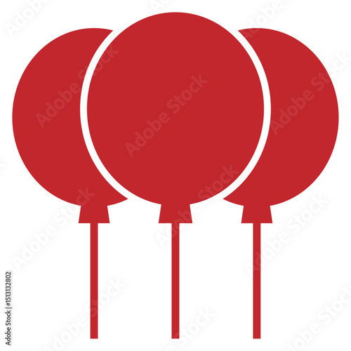 風船のアイコン 赤