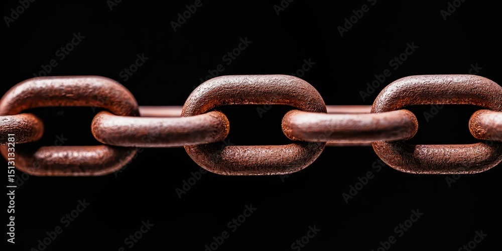 Close-up of a metal chain with a dark background, highlighting texture and strength. Close-up of a metal chain with a dark background, highlighting texture and strength.
