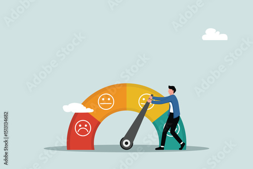 Attractive skill level, credit score or performance improvement, improvement or effort to improve, excellent customer feedback reviews, measurement scale rating concept, entrepreneur attractive skill 