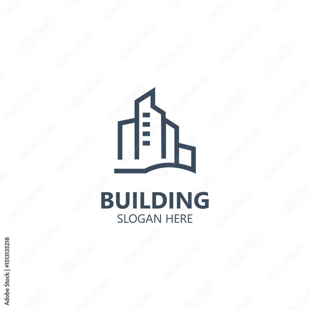 Fototapeta premium Construction real estate modern building logo design with symbol icon design for architecture
