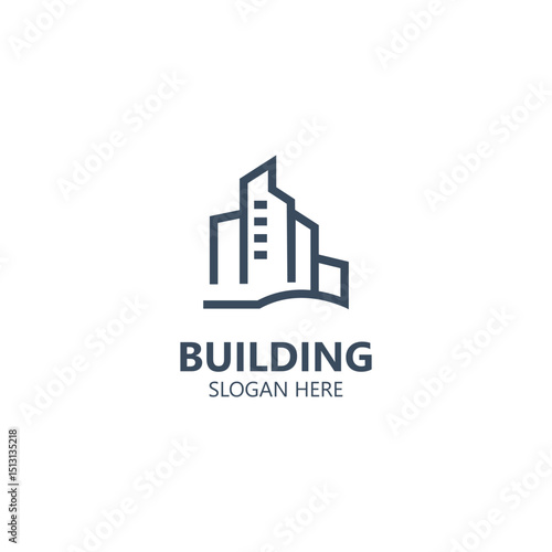 Construction real estate modern building logo design with symbol icon design for architecture