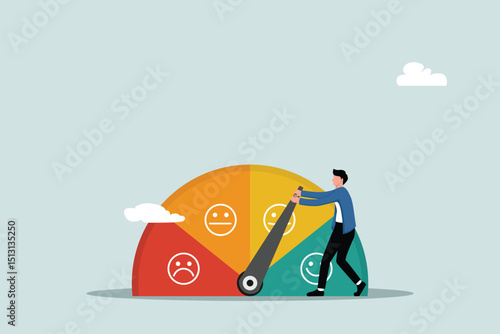 Attractive skill level, credit score or performance improvement, improvement or effort to improve, excellent customer feedback reviews, measurement scale rating concept, entrepreneur attractive skill 