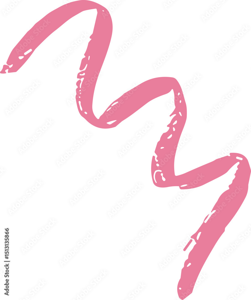 Fototapeta premium Pink Zigzag Line Vector Icon Shape Element Doodle Illustration
