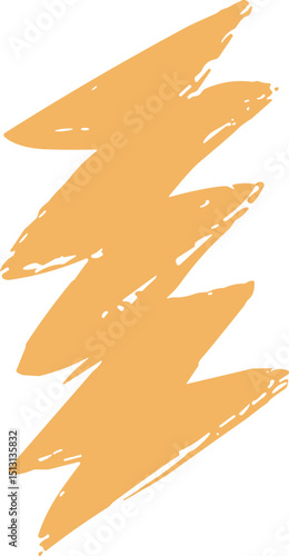 Orange Doodle Vector Element Shape Icon on White Background