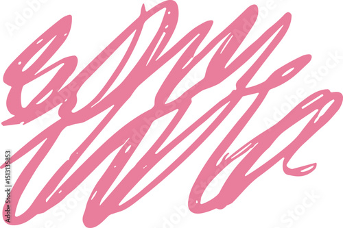Pink Doodle Vector Element Shape Icon on White Background