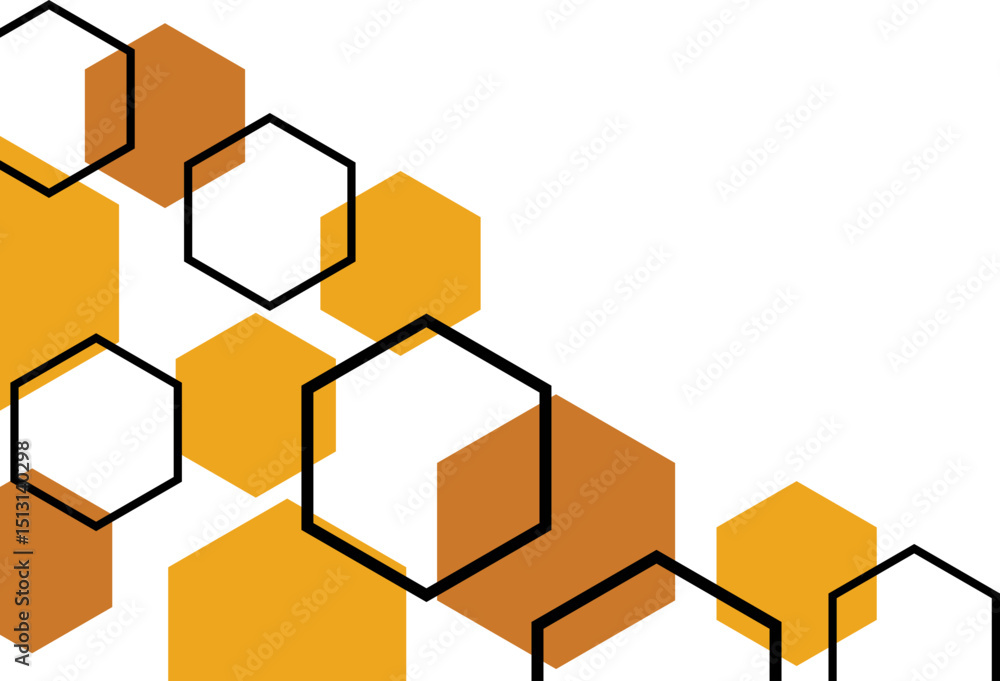 Fototapeta premium Hexagon Outline Corner