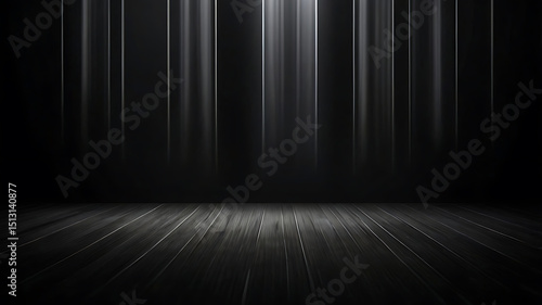 Abstract black blur background design with light shining on top for product display.