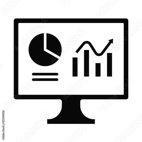 Desktop Monitor with Dashboard Analytics Icon