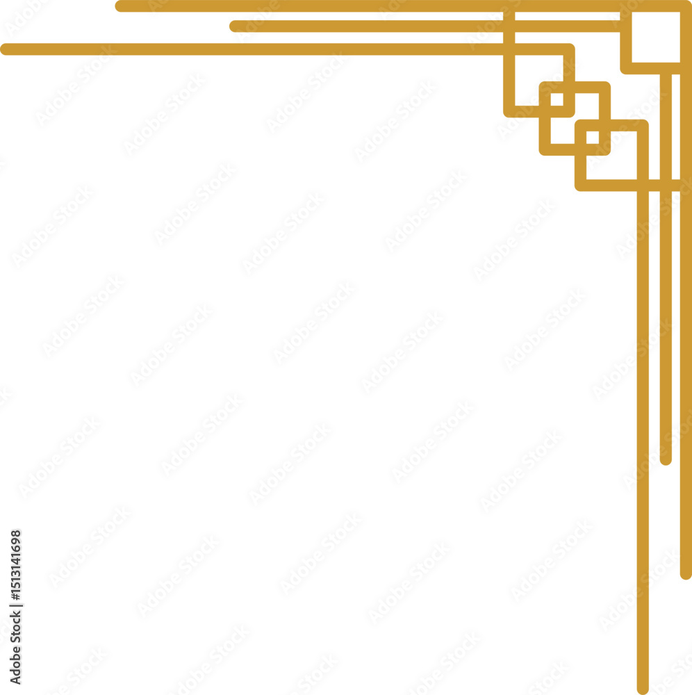 Obraz premium Monoline Art Deco Corner Border
