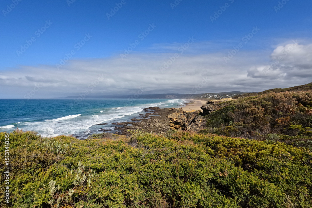 Golden Light on Rugged Shoreline along the Great Ocean Drive, Victoria, Australia Golden Light on Rugged Shoreline along the Great Ocean Drive, Victoria, Australia