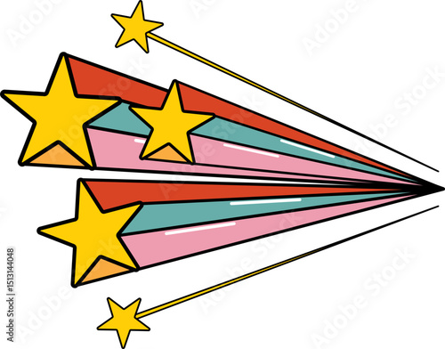 Retro Shooting Star Illustration