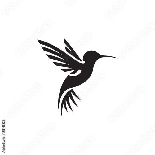Elegant Hummingbird Silhouette Logo Design - Perfect for Crafts, Decor, and Apparel