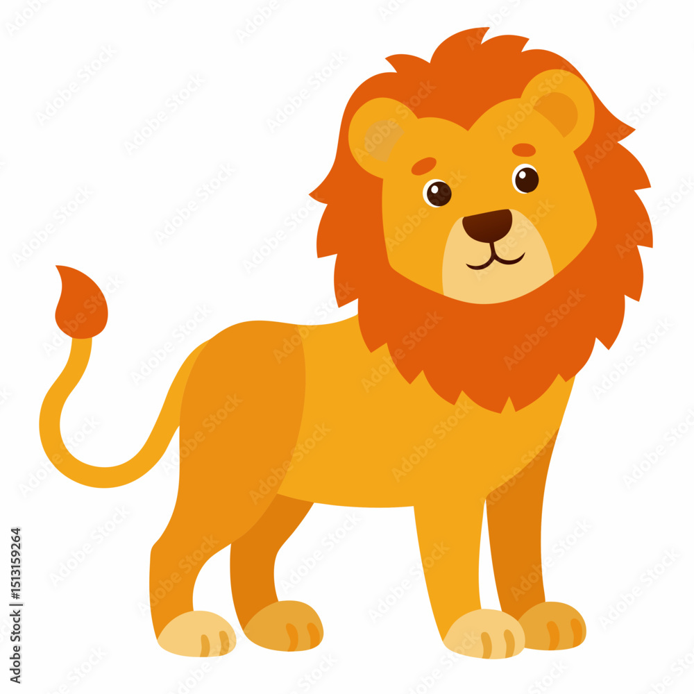 lion cartoon isolated on white lion cartoon isolated on white