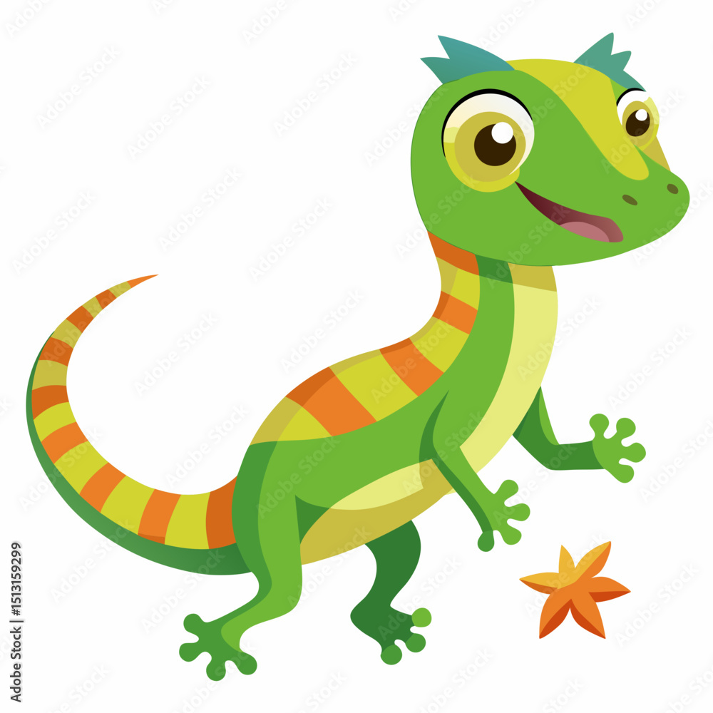 Naklejka premium cartoon, animal, vector, dinosaur, illustration, dragon, reptile, lizard, crocodile, green, fun, dino, gecko, cute, character, frog, alligator, monster, wildlife, art, nature, happy, amphibian, baby,
