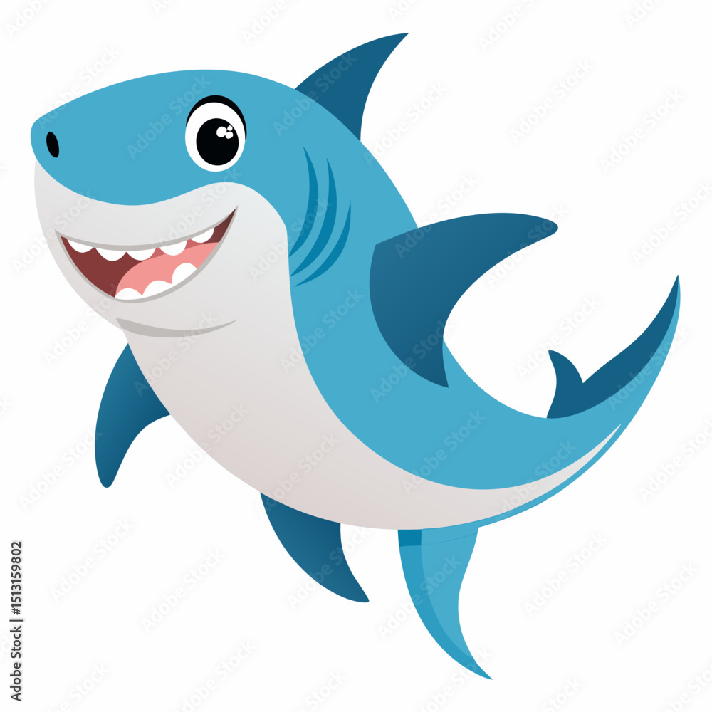 Fototapeta premium funny shark cartoon