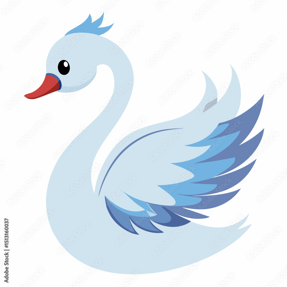 Fototapeta premium vector illustration of a swan