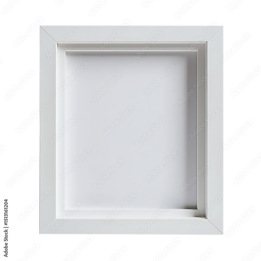White square picture frame isolated on transparent background White square picture frame isolated on transparent background