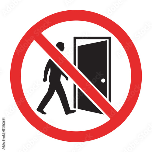  no entry allowed sign style  with red warning symbols