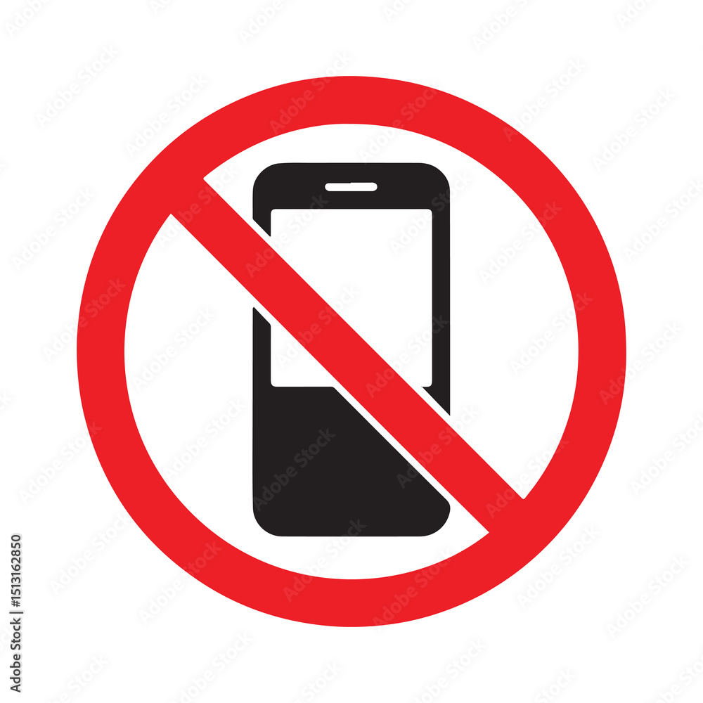 No mobile phone used icon on white background No mobile phone used icon on white background