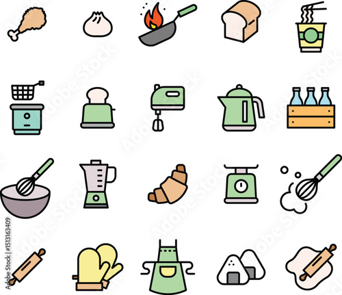 Assortment of Cooking and Food Related Icons