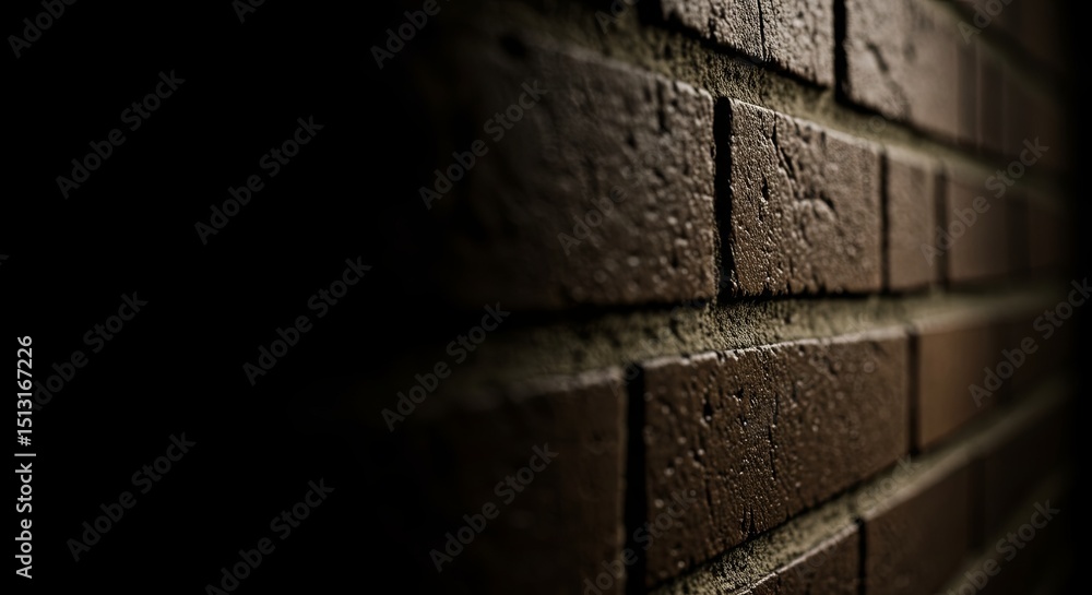 Naklejka premium A brick wall with a dark background