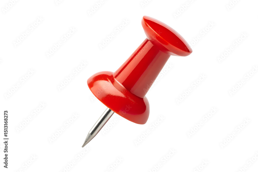 Red Push Pin A Close-Up Image of a Single Thumbtack Red Push Pin A Close-Up Image of a Single Thumbtack