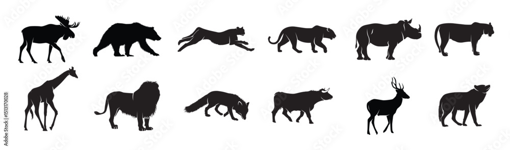 Obraz premium wild animal silhouettes.