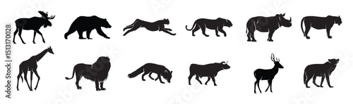 wild animal silhouettes.