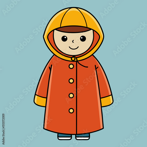 Child in orange raincoat