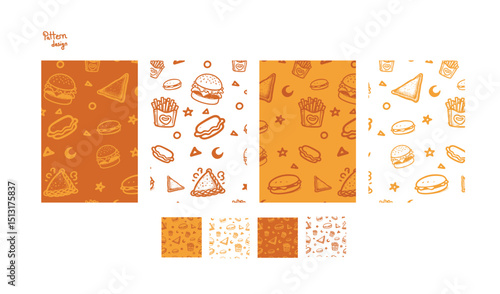 seamless food pattern, restaurant seamless pattern design