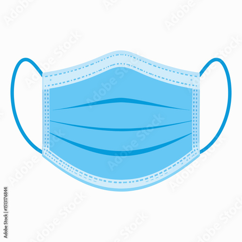 Blue medical face mask with ear loops