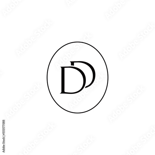logo letter d luxury written twice in white, partially overlapping each other. The logo is surrounded by a thin white circle. The design is simple and modern.