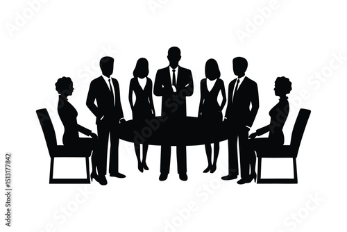 Businessman Reading Resume Silhouette Vector