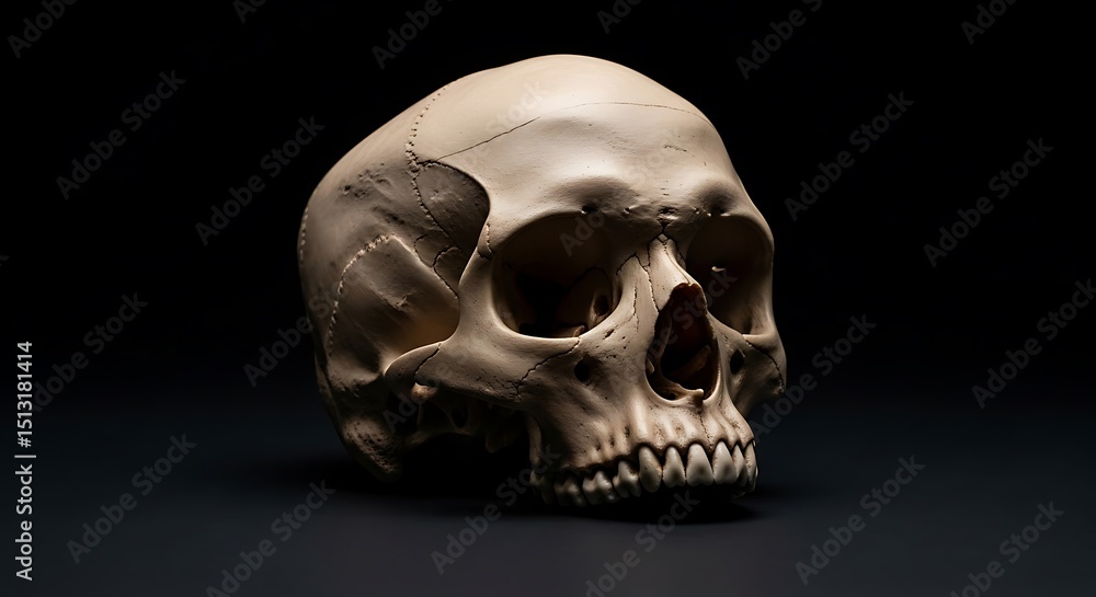 Obraz premium Human Skull Anatomy on Dark Background