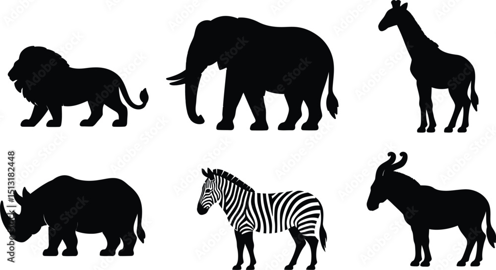 Fototapeta premium animals silhouettes vector