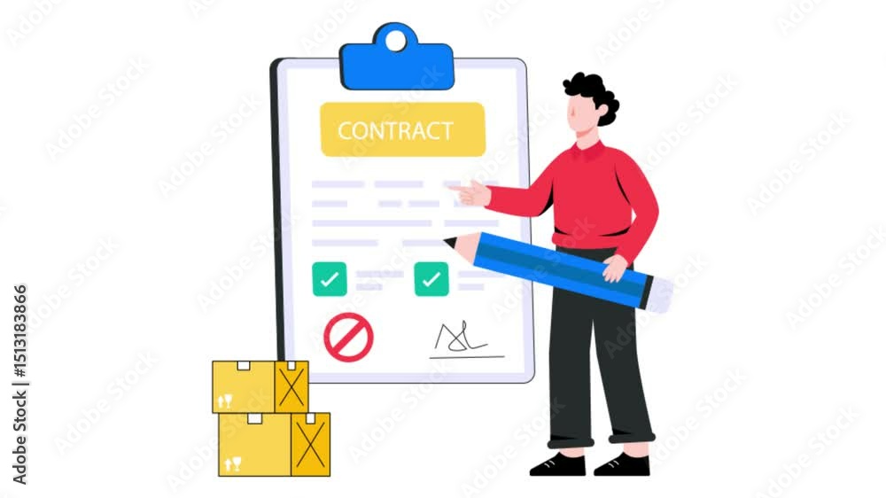 Logistics Contract 2D Flat Animation Logistics Contract 2D Flat Animation