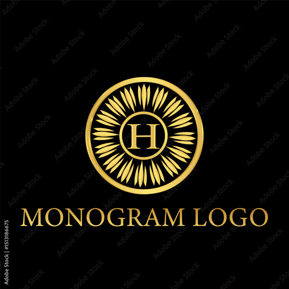 Naklejka premium H Letter Monogram Logo design 