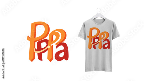 papa text t shirt design