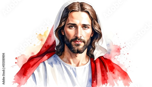 Jesus portrait, watercolor style (3)