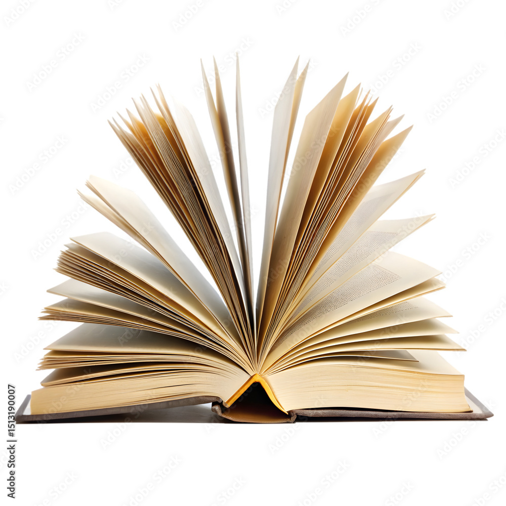 Fototapeta premium Open book isolated on transparent background. png