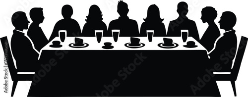  group of people sitting around vector