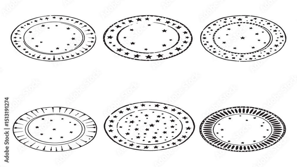 Fototapeta premium American Themed Party Plates Printable Template 