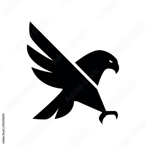 Majestic Eagle Silhouette A Powerful Bird of Prey Vector Illustration