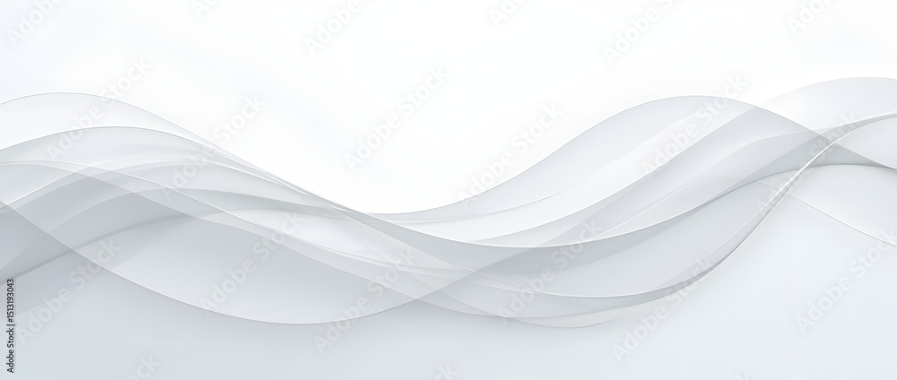 Obraz premium Soft white flowing abstract waves on light background